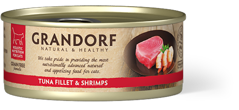 GRANDORF kaķu konservi Tuna & Shrimps 70g