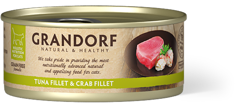 GRANDORF konservi kaķiem Tuna Tillet & Crab Fillet 70g