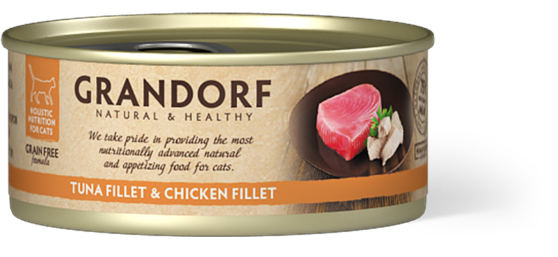 GRANDORF konservi kaķiem Tuna Fillet Chicken Breast 70g