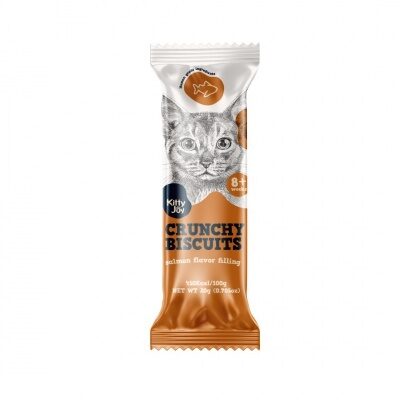Kraukšķīgi kaķu cepumi ar laša garšas pildījumu Kitty Joy 20g (200)