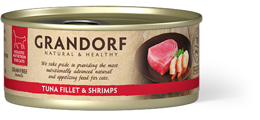 GRANDORF kaķu konservi Tuna & Shrimps 70g