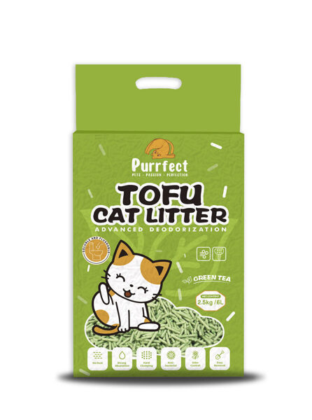 Purrfect Green Tea tofu cat litter 6l / 2.5kg